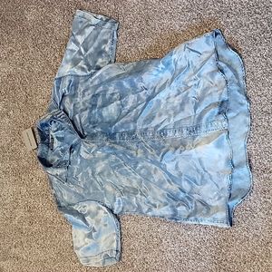 Balenciaga men's size 41 indigo acid wash button down shirt